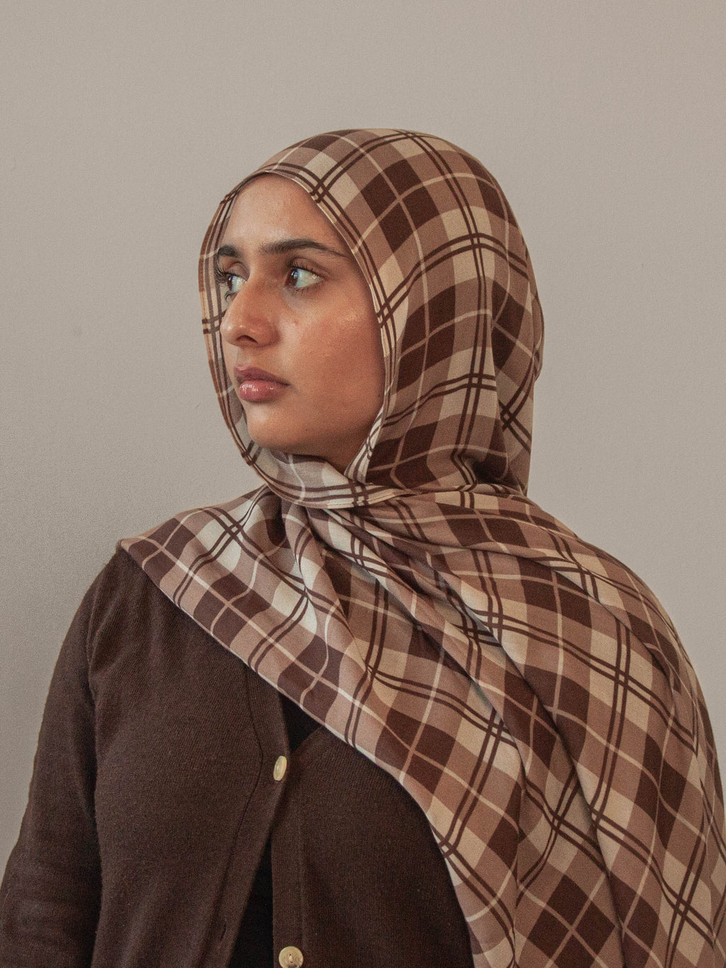 Toasted Plaid Modal Hijab