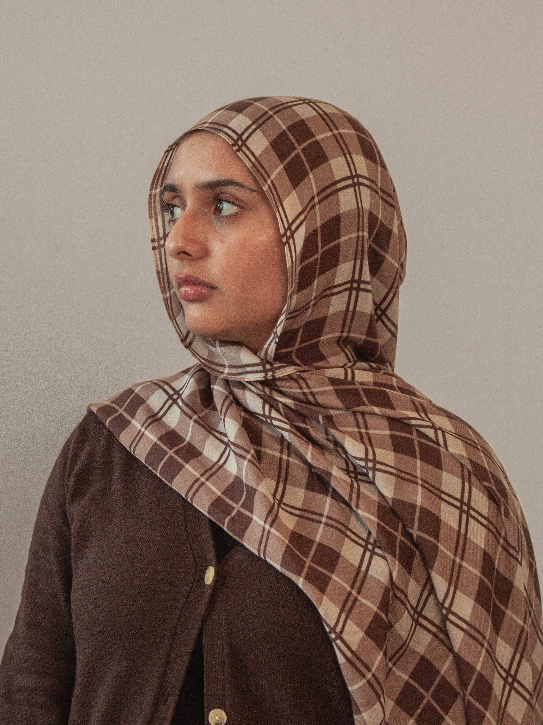 Toasted Plaid Modal Hijab