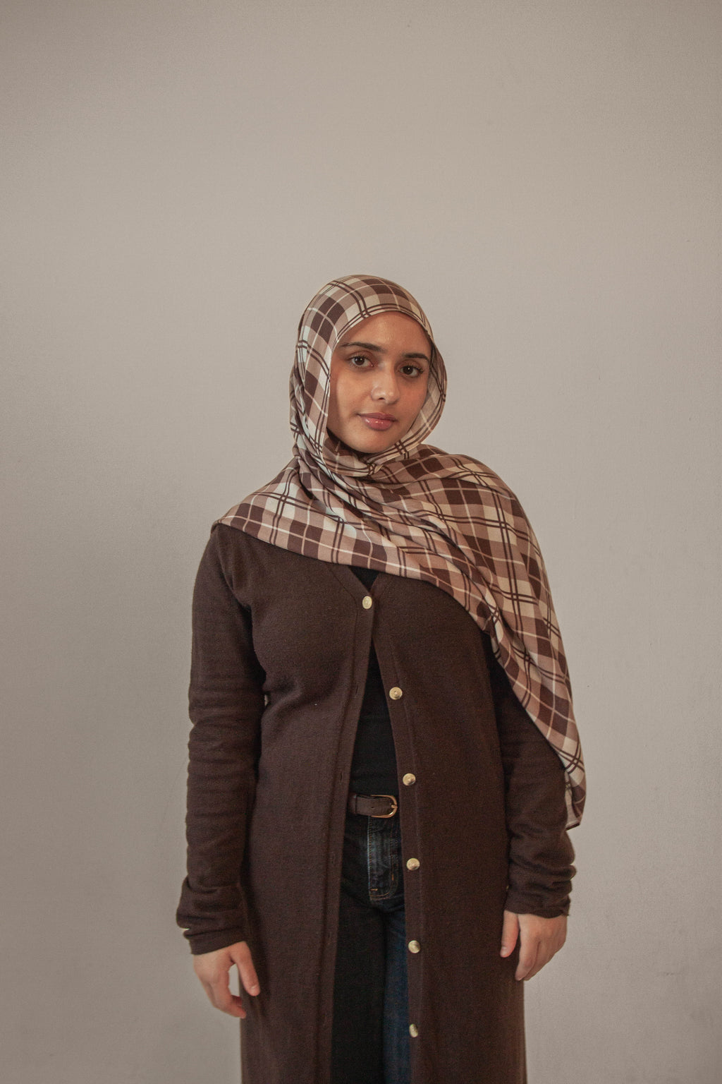 Toasted Plaid Modal Hijab